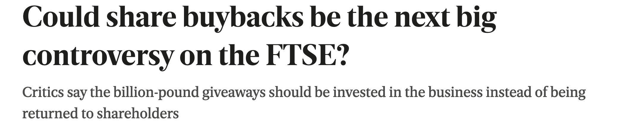 Evening Standard buy backs