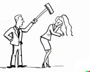 Man hits woman