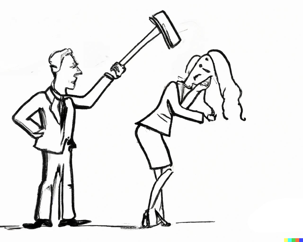 Man hits woman